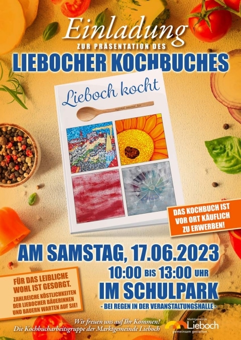Plakat für die Kochbuchpräsentation in Lieboch