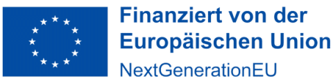 Logo der Europäischen Union mit Text "Finanziert von der Europäischen Union NextGenerationEU"