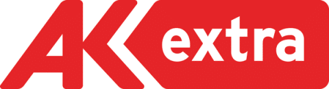 Logo AK Extra: Grafik mit rotem Schriftzug